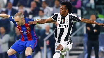 Juan Guillermo Cuadrado jug&oacute; en la goleada 3-0 de Juventus sobre el Barcelona