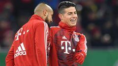 James Rodr&iacute;guez y Arturo Vidal en el Bayern M&uacute;nich