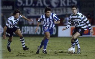 In action for Sporting against Deco's Porto.