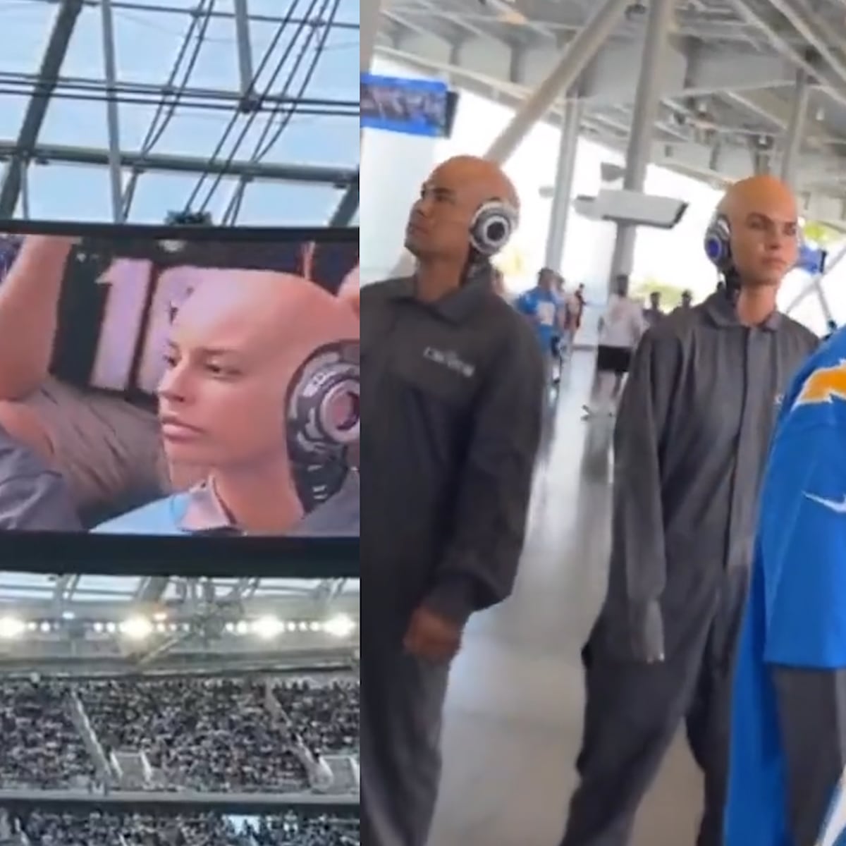AI robot fans seen at Chargers-Dolphins game