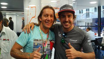 Salgado estuvo con Alonso, nuevo socio de honor del Madrid,en el Gran Premio de Monza.