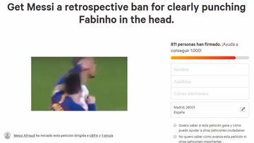 Petition created asking for Messi ban for alleged Fabinho punch