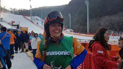 Astrid Fina celebra la medalla de bronce lograda en los Juegos Paral&iacute;mpicos de Pyeongchang.