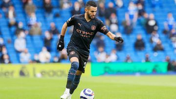 Manchester City midfielder Riyad Mahrez during the English championship Premier League football match between Brighton and Hove Albion and Manchester City on May 18, 2021 at the American Express Community Stadium in Brighton and Hove, England - Photo Phil