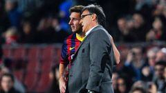 Gerardo Martino con Messi en su etapa en el Barcelona