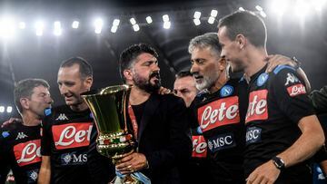 Gattuso ya ganó la Copa de Italia con el Nápoles.
