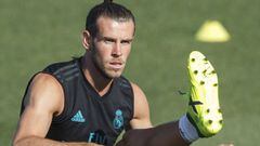 Gareth Bale, en el &uacute;ltimo entrenamiento del Real Madrid.