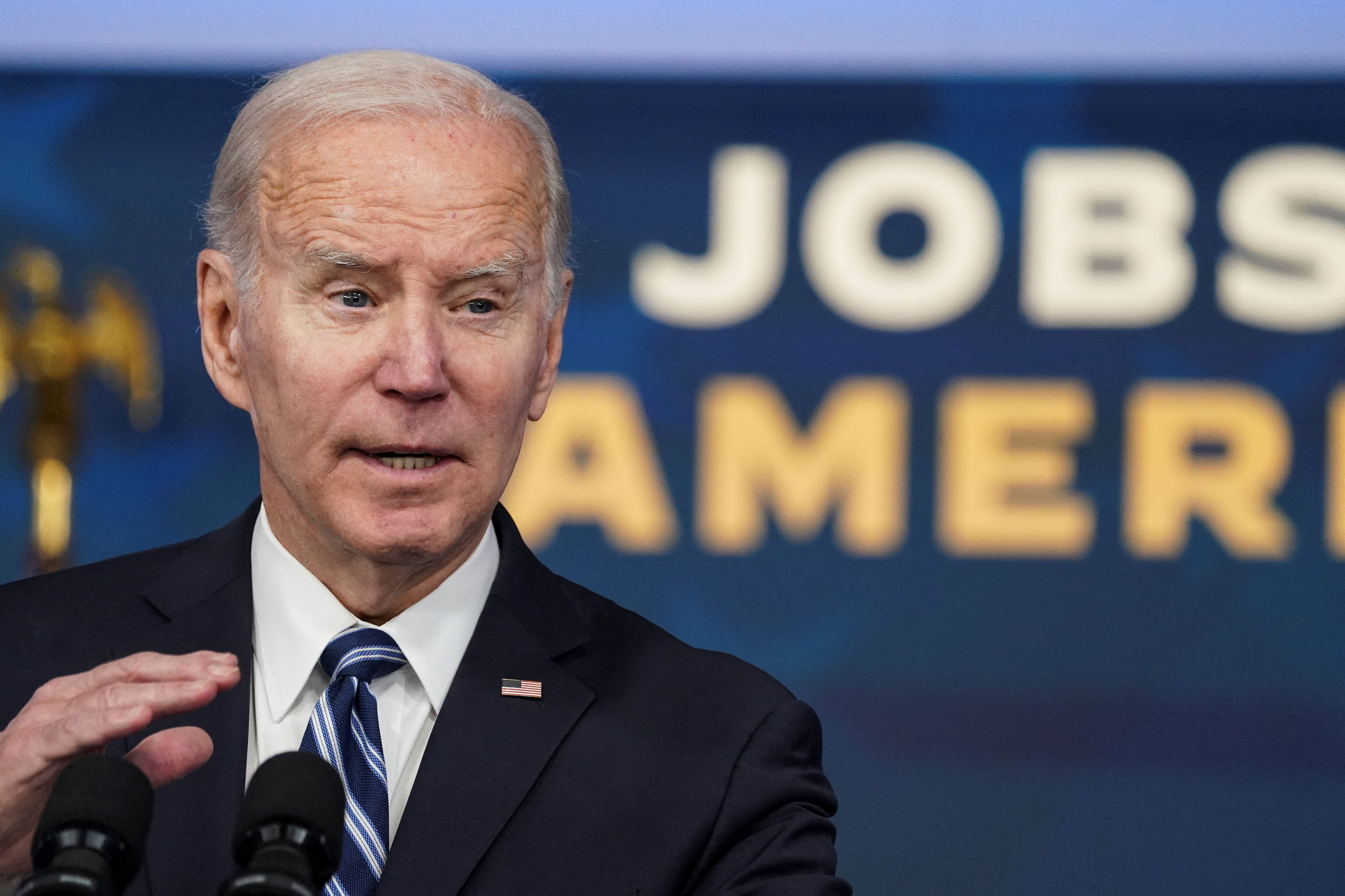 Biden lauds "strongest two years of job growth in history"