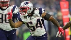 Feb 5, 2017; Houston, TX, USA; New England Patriots middle linebacker Dont&#039;a Hightower (54) reacts after a tackle in the third quarter during Super Bowl LI against the Atlanta Falcons at NRG Stadium. Mandatory Credit: Dan Powers-USA TODAY Sports