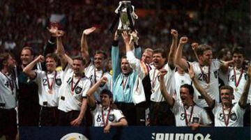 Germany beat Czech Republic to seal the Euro 96 trophy.
