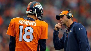 Peyton Manning y Adam Gase durante su etapa juntos en los Denver Broncos.