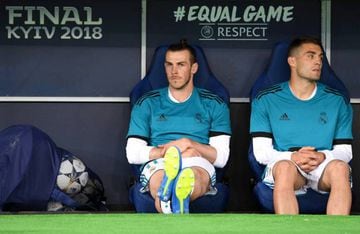 Bale on the bench during the 2018 Champions League final against Liverpool.
