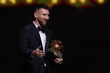 Messi with his eighth Ballon d'Or.
