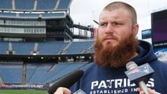 FOXBORO, MA - MAY 15: Bryan Stork from Florida State, a fourth-round draft selection, speaks to the media during the New England Patriots Rookie Minicamp at Gillette Stadium on May 15, 2014 in Foxboro, Massachusetts.   Jim Rogash/Getty Images/AFP == FOR NEWSPAPERS, INTERNET, TELCOS &amp; TELEVISION USE ONLY ==