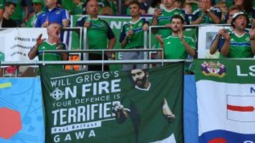 The song originally started by the Wigan Athletic faithful and was adopted by Northern Ireland's excellent "Green & White Army". Grigg's was on fire on helping his club secure promotion but didn't play for a second during the tournament. This was the chan