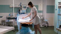 Elyzaveta prepares for a caesarian  in the maternity hospital on March 30, 2022 in Kyiv area, Ukraine. An estimated half of greater Kyiv&#039;s 3.5 million people have fled since the start of Russia&#039;s invasion, the capital&#039;s mayor said earlier t