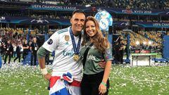 El portero del Real Madrid, Keylor Navas, y su mujer, Andrea Salas.