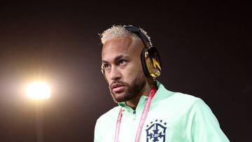 DOHA, QATAR - DECEMBER 05: Neymar of Brazil arrives at the stadium prior to the FIFA World Cup Qatar 2022 Round of 16 match between Brazil and South Korea at Stadium 974 on December 05, 2022 in Doha, Qatar. (Photo by Maddie Meyer - FIFA/FIFA via Getty Images)
