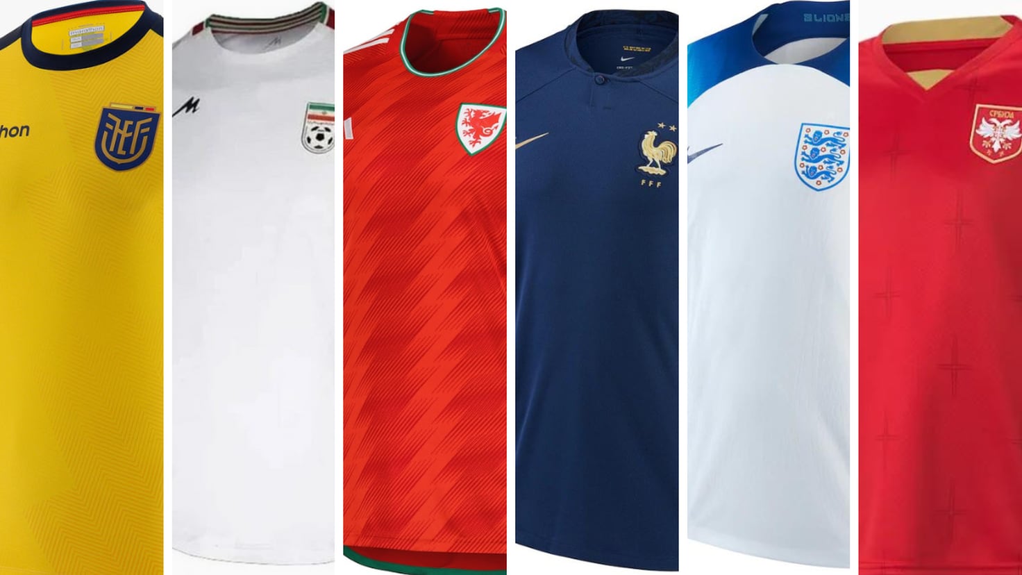 These are all the official jerseys of the 32 national teams in the Qatar  2022 World Cup - AS USA