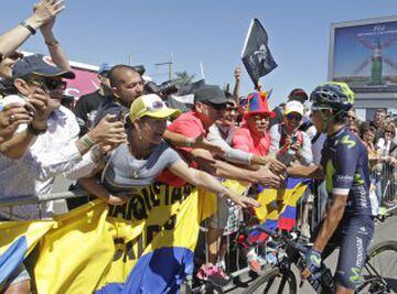 Nairo Quintana and Colombian fans.