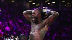 Boxer Deontay Wilder after his last victory against Robert Helenius in Brooklyn, New York.
