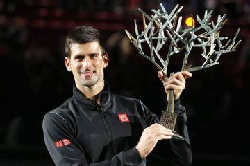 Djokovic with the Paris trophy in 2013.