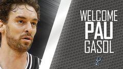 Pau Gasol, nuevo jugador de San Antonio Spurs.
