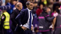 Ernesto Valverde, t&eacute;cnico del Barcelona, respald&oacute; a Yerry Mina luego de la derrota ante Levante.