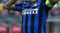Icardi celebra un gol con la camiseta del Inter.