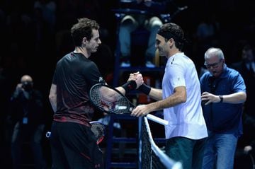 Andy Murray and Roger Federer play in charity match in Glasgow.