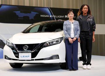 Naomi Osaka (right) and Nissan Motor's Senior Vice President Asako Hoshino in Yokohama, Japan today.