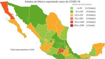 Mapa y casos de coronavirus en México por estados hoy 12 de abril