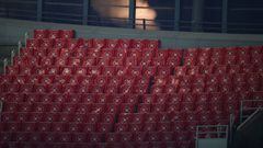 LONDON, ENGLAND - JANUARY 09: A general view inside the stadium as empty seats are seen prior to the FA Cup Third Round match between Arsenal and Newcastle United at Emirates Stadium on January 09, 2021 in London, England. The match will be played without