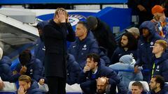 Graham Potter, entrenador del Chelsea, se lamenta durante el partido ante el Southampton.