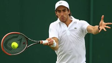 Pablo Cuevas of Uruguay at the Wimbledon Lawn Tennis Championships.