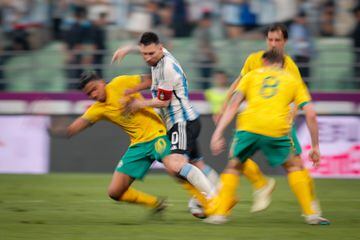 Lionel Messi travelled to China with Argentina to play against Australia in Beijing.