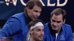 Fognini recibe consejos de Nadal y Federer en la Laver Cup