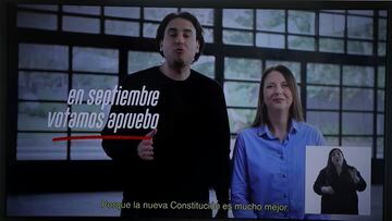 Santiago, 5 de agosto de 2022.Se da inicio a la franja televisiva por la campana de cara al plebiscito de salida de la nueva constitucion.Aton Chile
