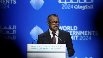 Director-General of the World Health Organisation (WHO) Dr. Tedros Adhanom Ghebreyesus speaks as he attends a session of the World Governments Summit, in Dubai, United Arab Emirates, February 12, 2024. REUTERS/Amr Alfiky