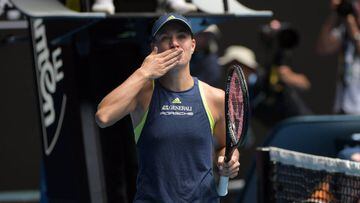 Angelique Kerber celebra su victoria ante la estadounidense Madison Keys.
