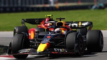 Max Verstappen (Red Bull RB18) y Carlos Sainz (Ferrari F1-75). Montreal, Canadá. F1 2022.