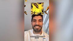 La curiosa reacción de Suárez al utilizar un efecto de Instagram