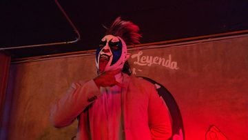 Psycho Clown durante la conferencia de prensa de Ring & RockstAAArs.
