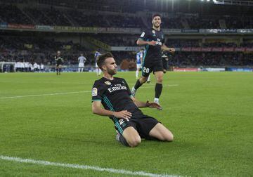 Borja Mayoral celebrates Real Madrid's opening goal