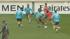 Benzema sigue en modo 'killer': todos mirando y balón al rincón