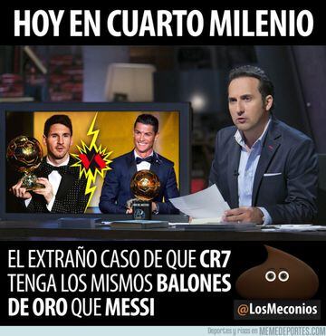 Today on 'Cuarto Milenio' [a Spanish television programme about paranormal phenomena]: The strange case of how CR7 has won as many Ballons d'Or as Messi