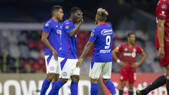  Bryan Angulo celebrates his goal 1-0 of Cruz Azul during the game Cruz Azul FC (MEX) vs Toronto FC (CAN), corresponding to Quarters Finals second leg match of the 2021 Scotiabank Concacaf Champions League, at Azteca Stadium, on May 04, 2021.  &lt;br&gt