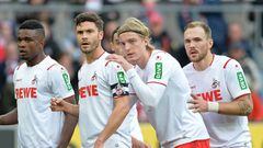 Jugadores del Colonia en una partido de Bundesliga.