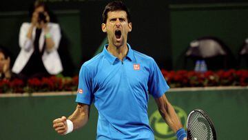 Tennis - Qatar Open - Men&#039;s singles final - Andy Murray of Britain v Novak Djokovic of Serbia - Doha, Qatar - 7/1/2017 - Djokovic reacts. REUTERS/Naseem Zeitoon
