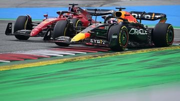 Charles Leclerc y Max Verstappen en el GP de Austria 2022.